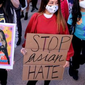 Protest sign from anti-asian racism protest